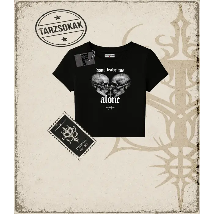 DONT LEAVE HALFTONE Kadın Baby Tee