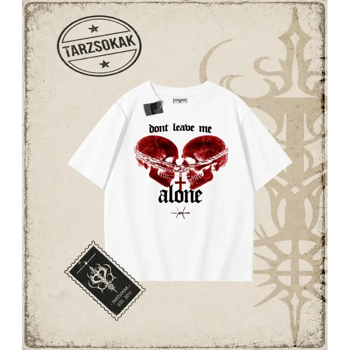 DONT LEAVE HALFTONE Oversize Unisex Tişört
