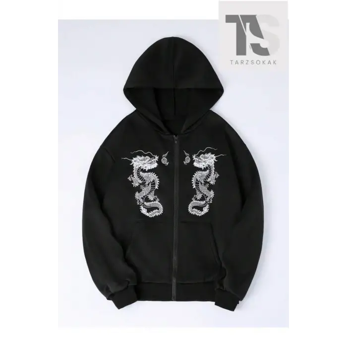 Double Dragons Sweatshirt Fermuarlı Hırka