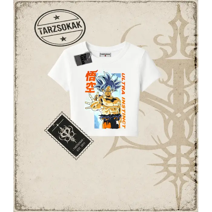 Dragon Ball Anime Baskılı Kadın Baby Tee