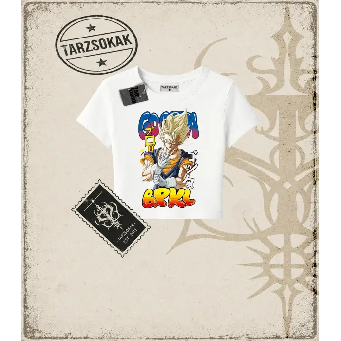 Dragon Ball Anime Baskılı Kadın Baby Tee