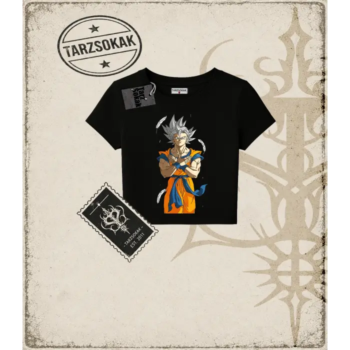 Dragon Ball Anime Baskılı Kadın Baby Tee