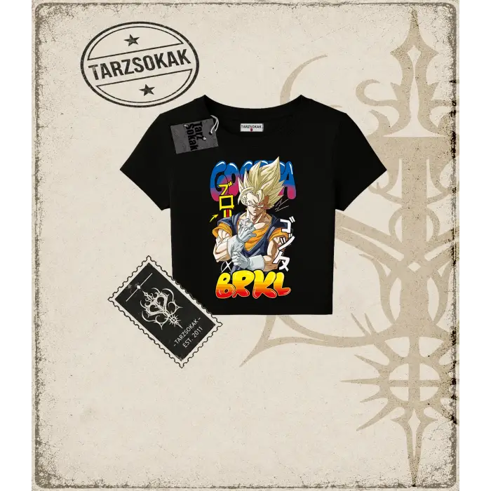 Dragon Ball Anime Baskılı Kadın Baby Tee