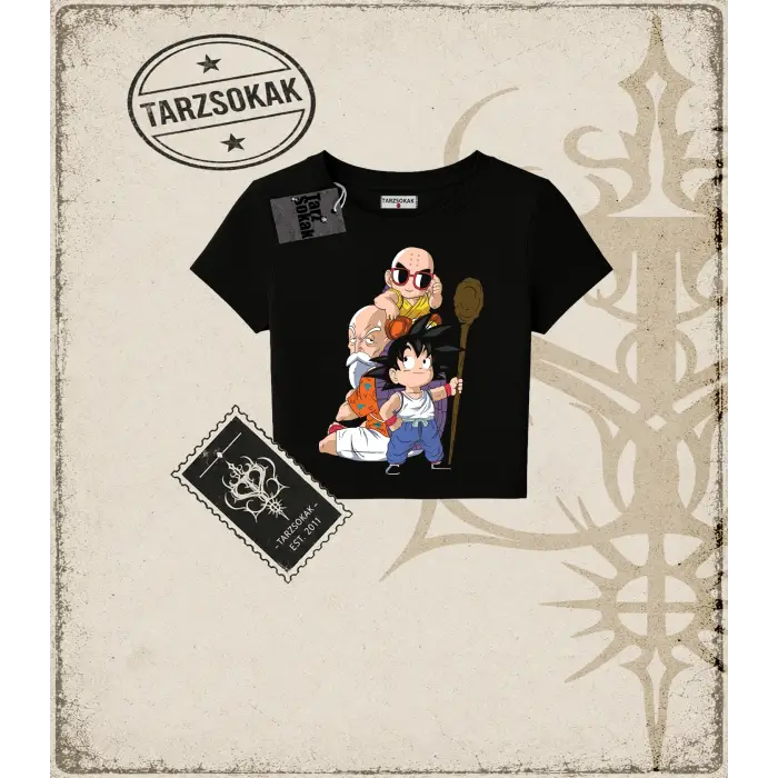 Dragon Ball Anime Baskılı Kadın Baby Tee