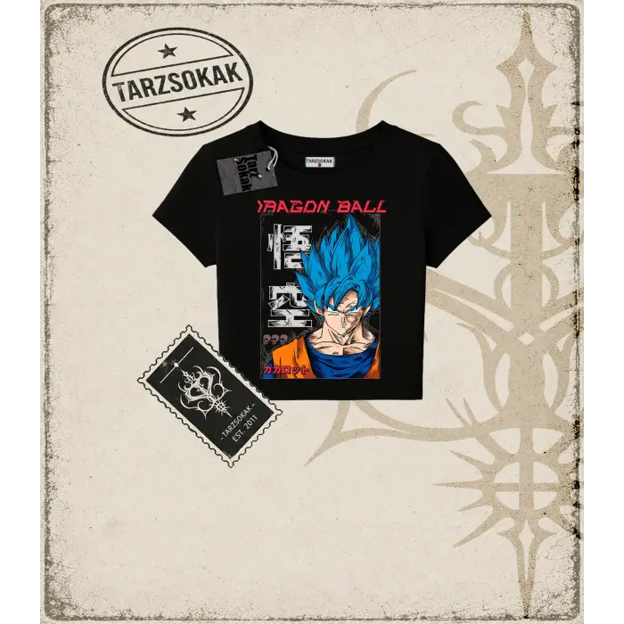 Dragon Ball Anime Baskılı Kadın Baby Tee