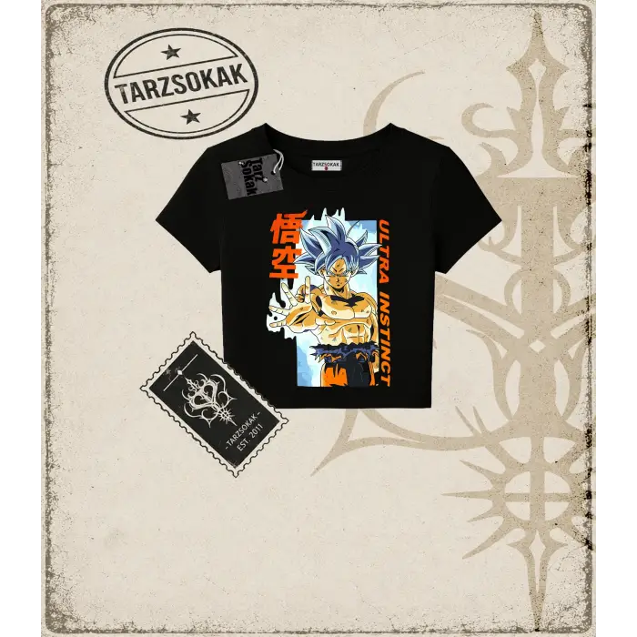 Dragon Ball Anime Baskılı Kadın Baby Tee