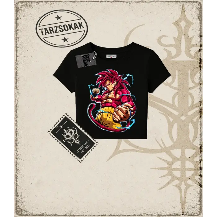 Dragon Ball Anime Baskılı Kadın Baby Tee