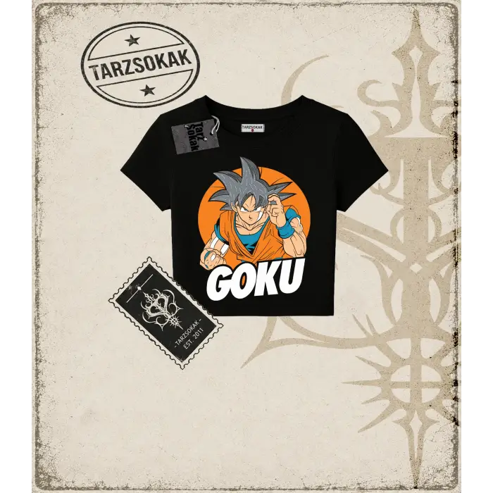 Dragon Ball Anime Baskılı Kadın Baby Tee