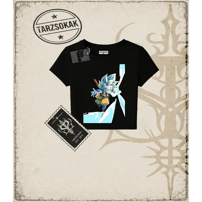 Dragon Ball Anime Baskılı Kadın Baby Tee