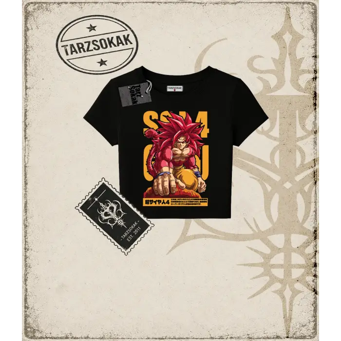 Dragon Ball Anime Baskılı Kadın Baby Tee