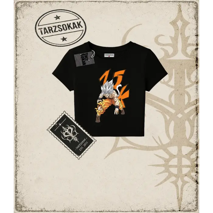 Dragon Ball Anime Baskılı Kadın Baby Tee
