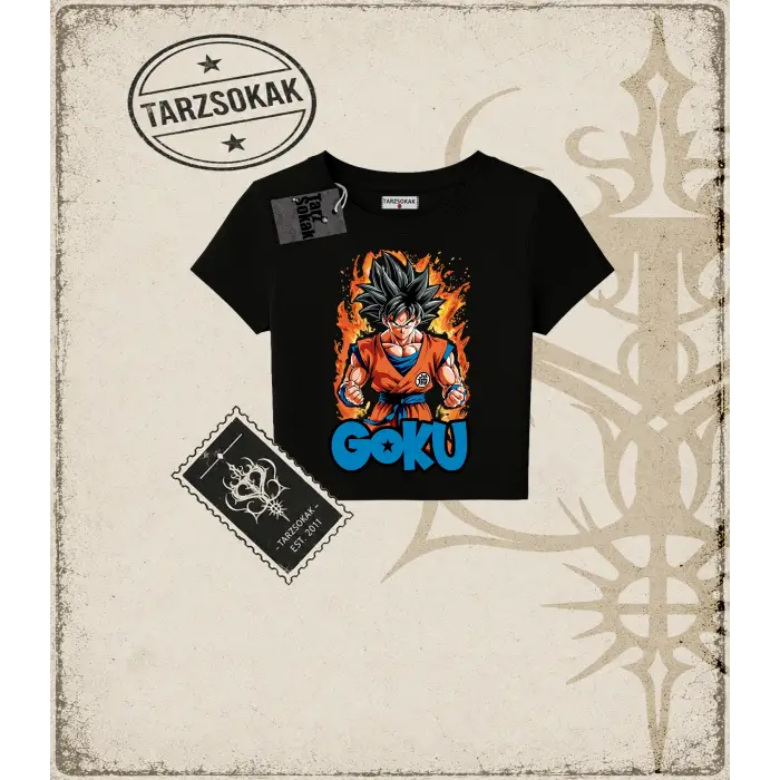 Dragon Ball Anime Baskılı Kadın Baby Tee