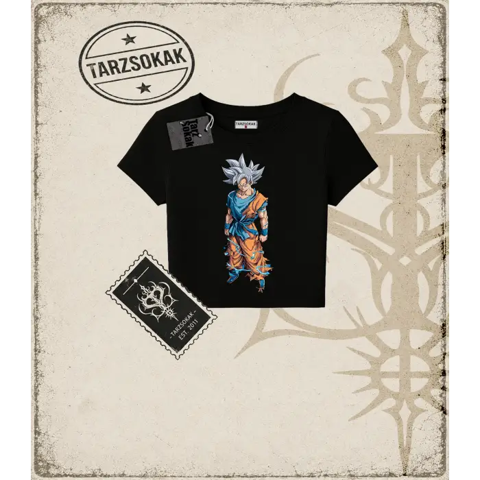 Dragon Ball Anime Baskılı Kadın Baby Tee