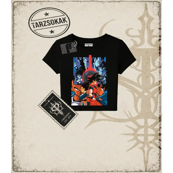 Dragon Ball Anime Baskılı Kadın Baby Tee