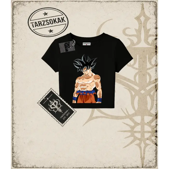 Dragon Ball Anime Baskılı Kadın Baby Tee
