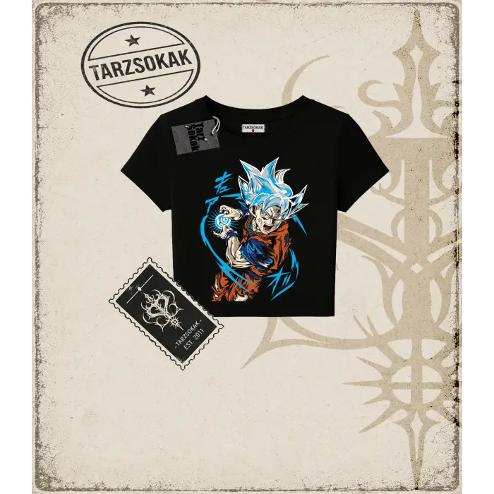 Dragon Ball Anime Baskılı Kadın Baby Tee