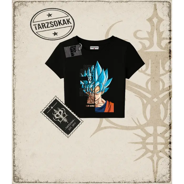 Dragon Ball Anime Baskılı Kadın Baby Tee