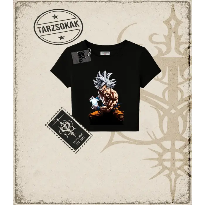 Dragon Ball Anime Baskılı Kadın Baby Tee