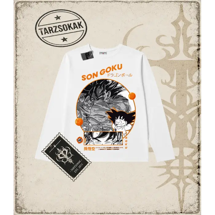 Dragon Ball Anime Baskılı Long Sleeve