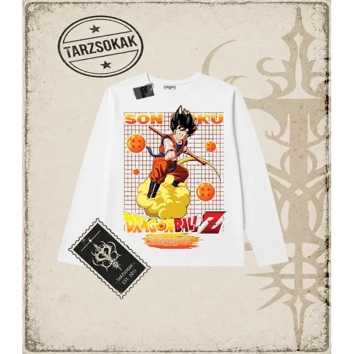 Dragon Ball Anime Baskılı Long Sleeve