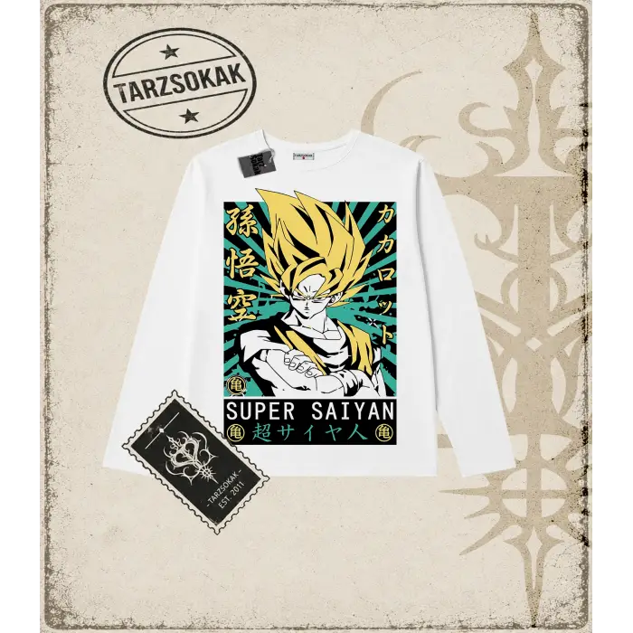 Dragon Ball Anime Baskılı Long Sleeve