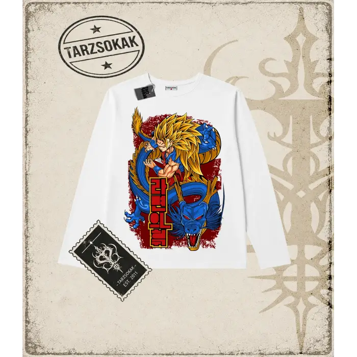 Dragon Ball Anime Baskılı Long Sleeve