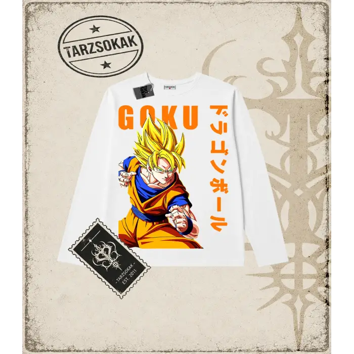 Dragon Ball Anime Baskılı Long Sleeve