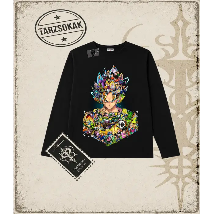 Dragon Ball Anime Baskılı Long Sleeve