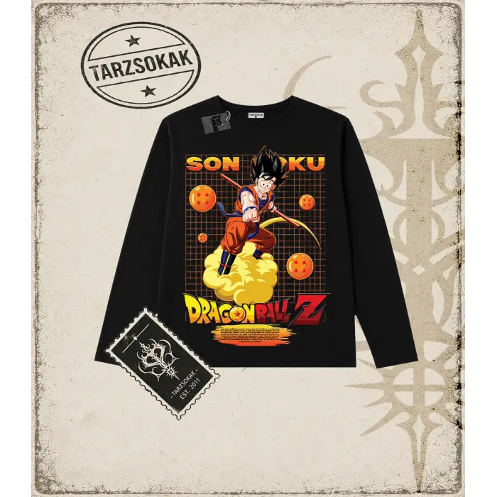 Dragon Ball Anime Baskılı Long Sleeve