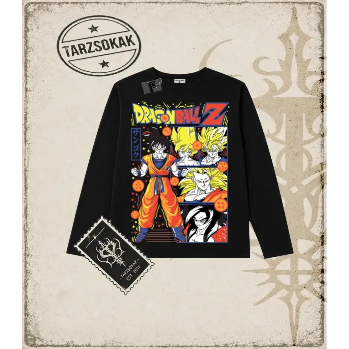 Dragon Ball Anime Baskılı Long Sleeve