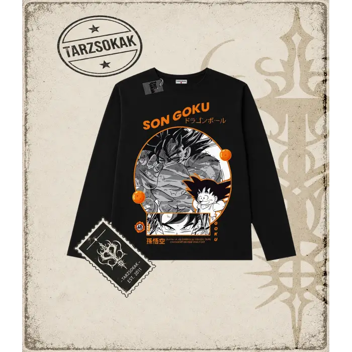 Dragon Ball Anime Baskılı Long Sleeve