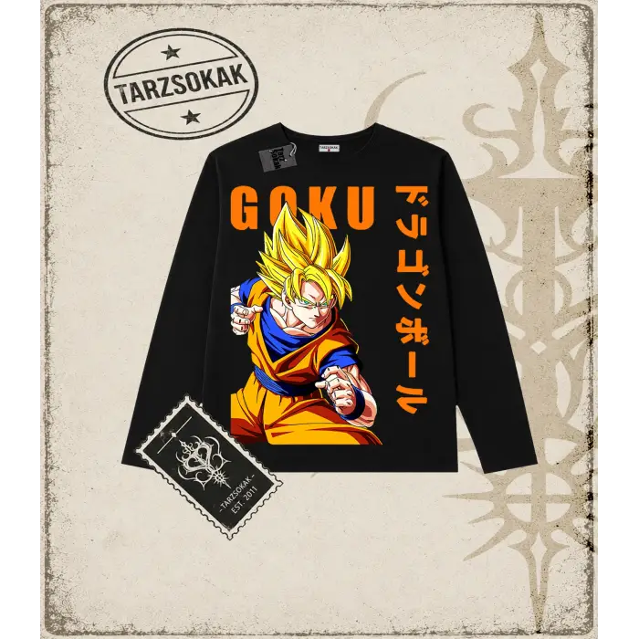 Dragon Ball Anime Baskılı Long Sleeve