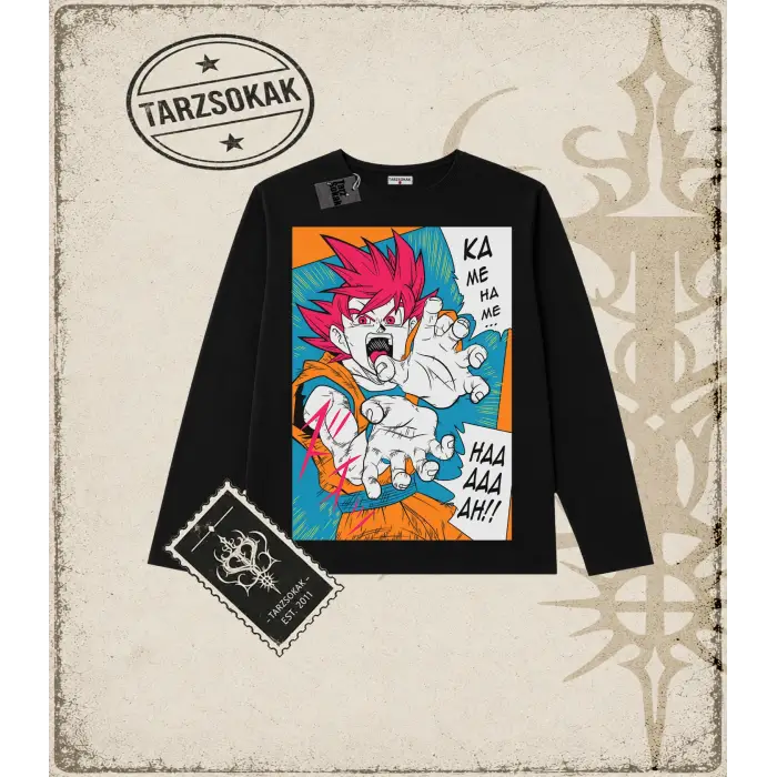 Dragon Ball Anime Baskılı Long Sleeve