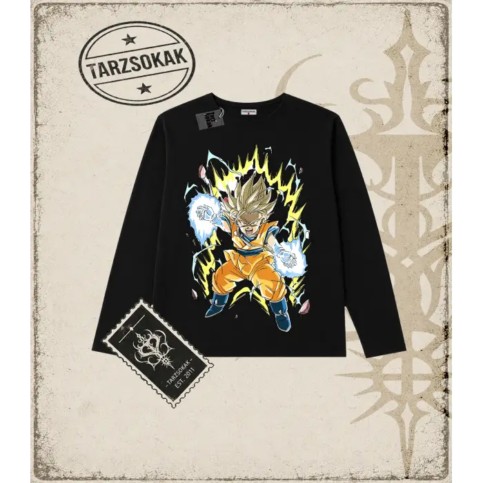 Dragon Ball Anime Baskılı Long Sleeve