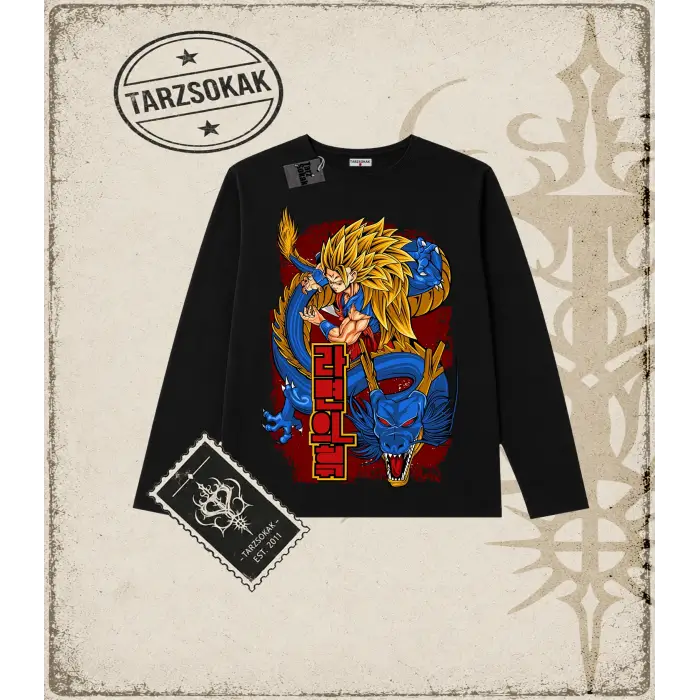 Dragon Ball Anime Baskılı Long Sleeve