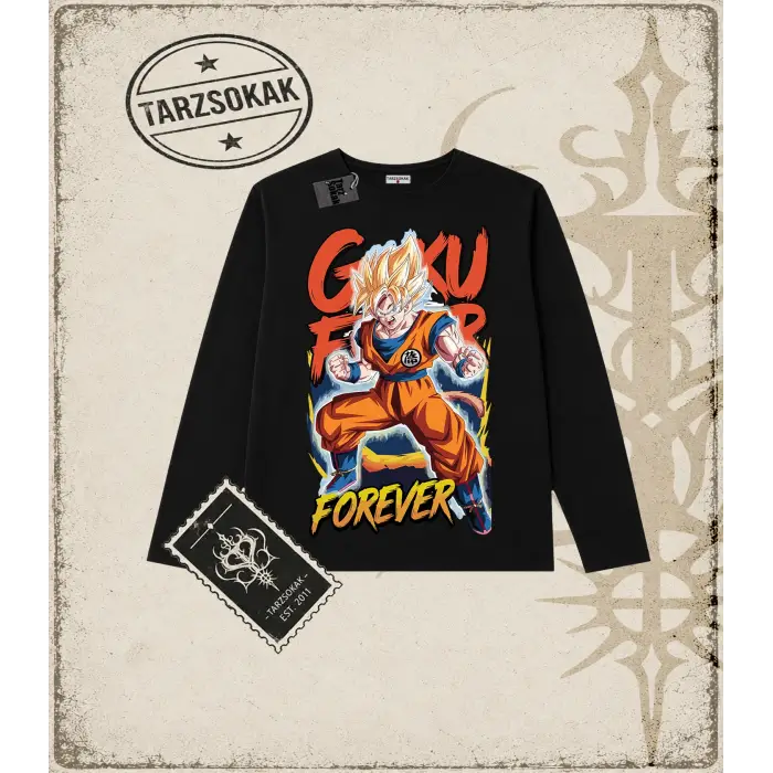 Dragon Ball Anime Baskılı Long Sleeve