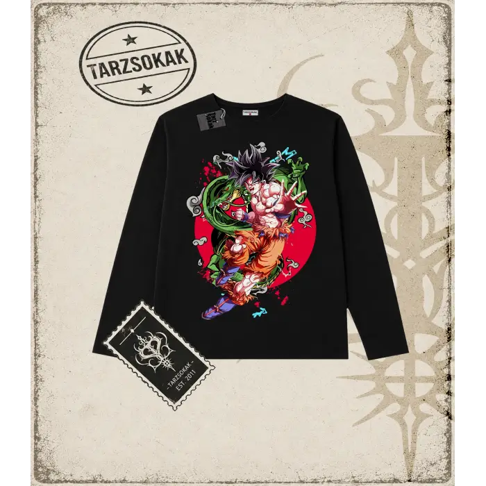 Dragon Ball Anime Baskılı Long Sleeve