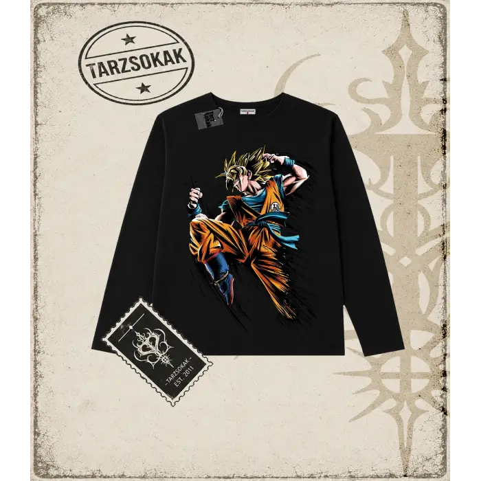 Dragon Ball Anime Baskılı Long Sleeve