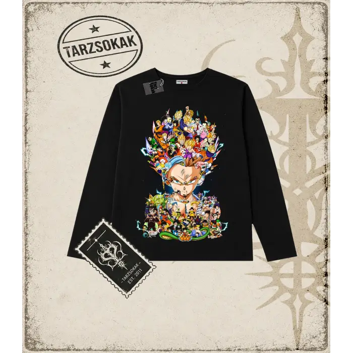 Dragon Ball Anime Baskılı Long Sleeve