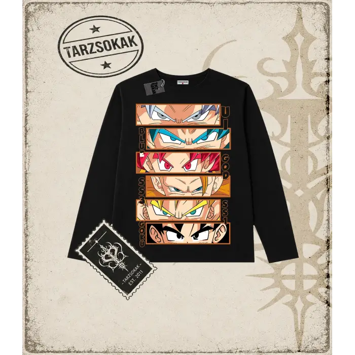 Dragon Ball Anime Baskılı Long Sleeve