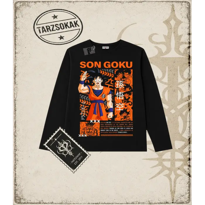 Dragon Ball Anime Baskılı Long Sleeve