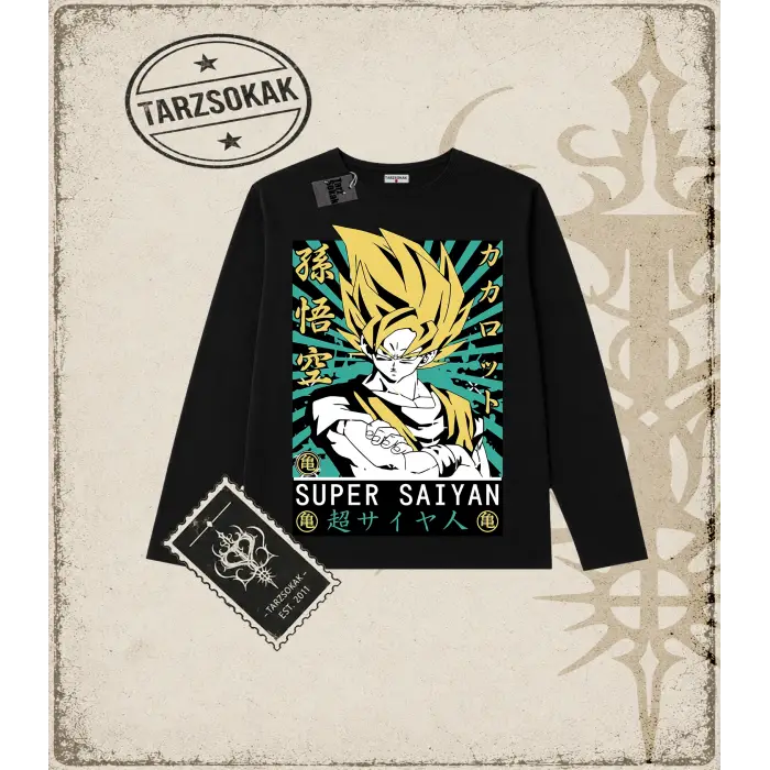 Dragon Ball Anime Baskılı Long Sleeve