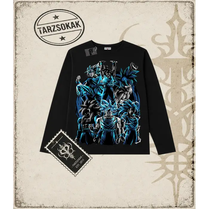 Dragon Ball Anime Baskılı Long Sleeve
