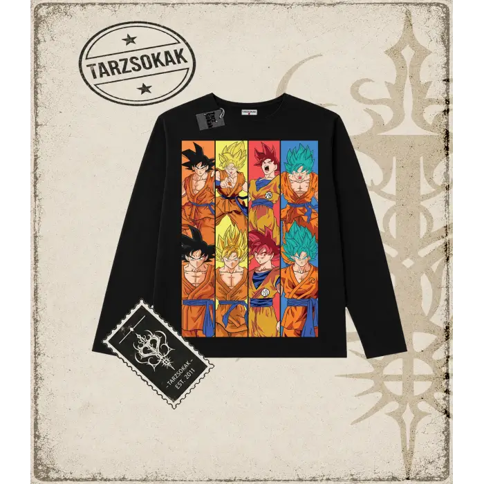 Dragon Ball Anime Baskılı Long Sleeve