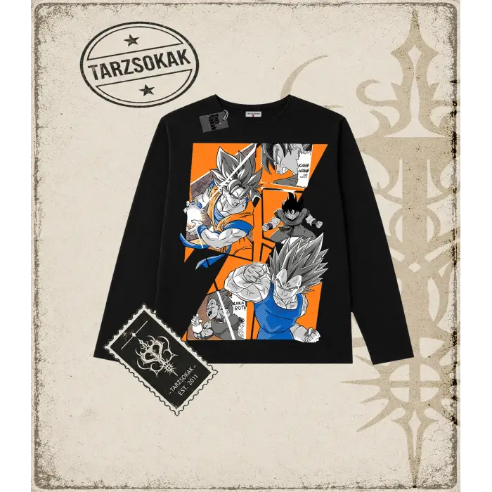 Dragon Ball Anime Baskılı Long Sleeve