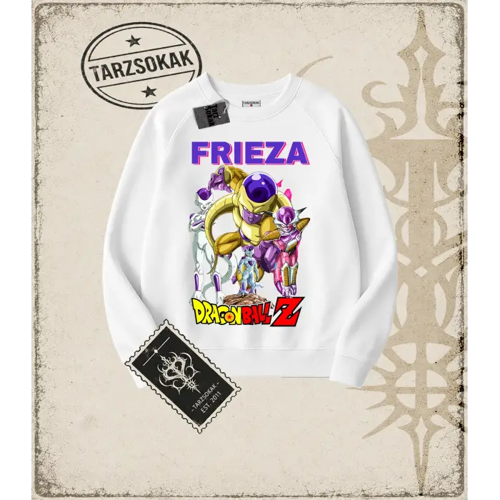 Dragon Ball Anime Baskılı Oversize Unisex Bisiklet Yaka Sweatshirt