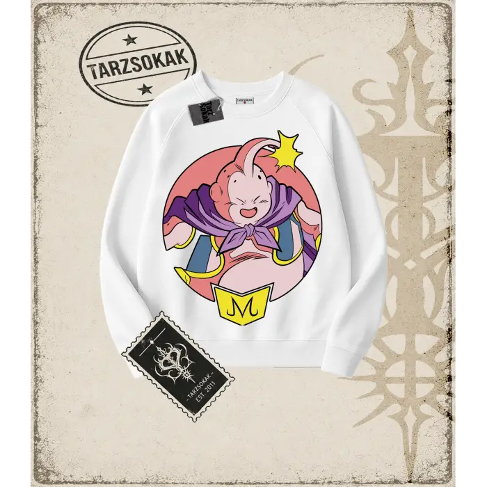 Dragon Ball Anime Baskılı Oversize Unisex Bisiklet Yaka Sweatshirt