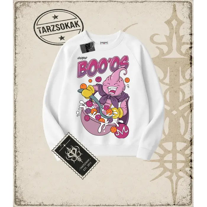 Dragon Ball Anime Baskılı Oversize Unisex Bisiklet Yaka Sweatshirt