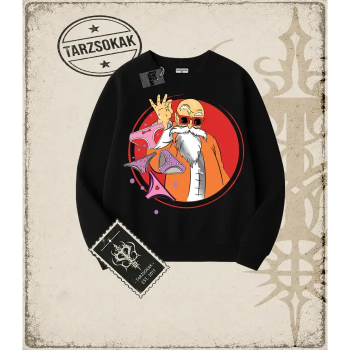 Dragon Ball Anime Baskılı Oversize Unisex Bisiklet Yaka Sweatshirt
