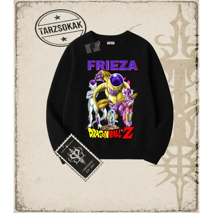 Dragon Ball Anime Baskılı Oversize Unisex Bisiklet Yaka Sweatshirt